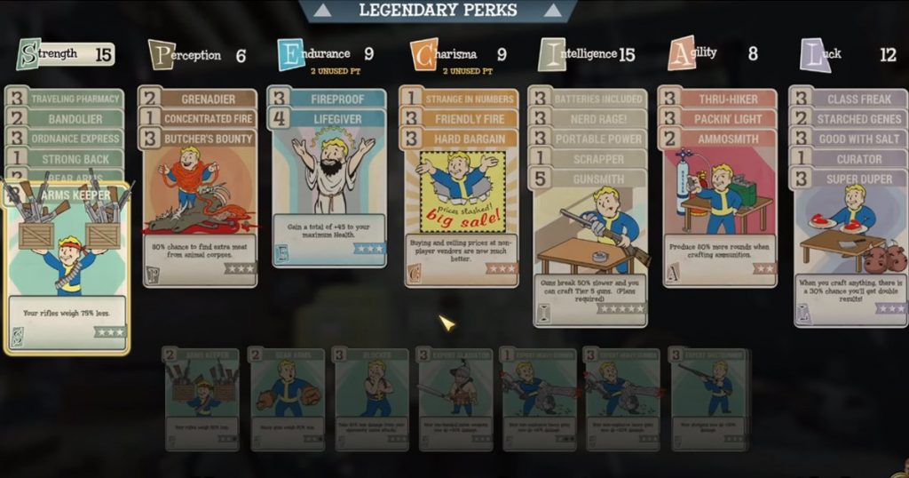 Legendary Perk Cards